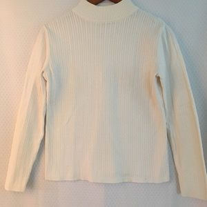 Long sleeve cream mock turtleneck sweater